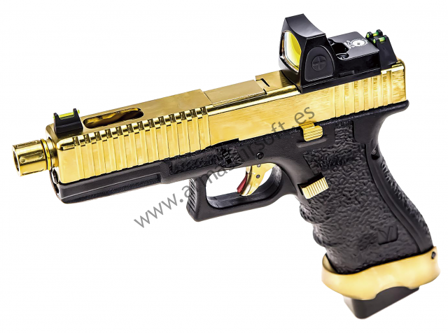 Pistola Gbb con RmR Eu17 Negro y Dorado Nuprol - Vorsk 87103